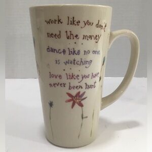 Natural Life “Dance Like No One Is Watching” Quote Tall Ceramic Coffee Mug 16oz
